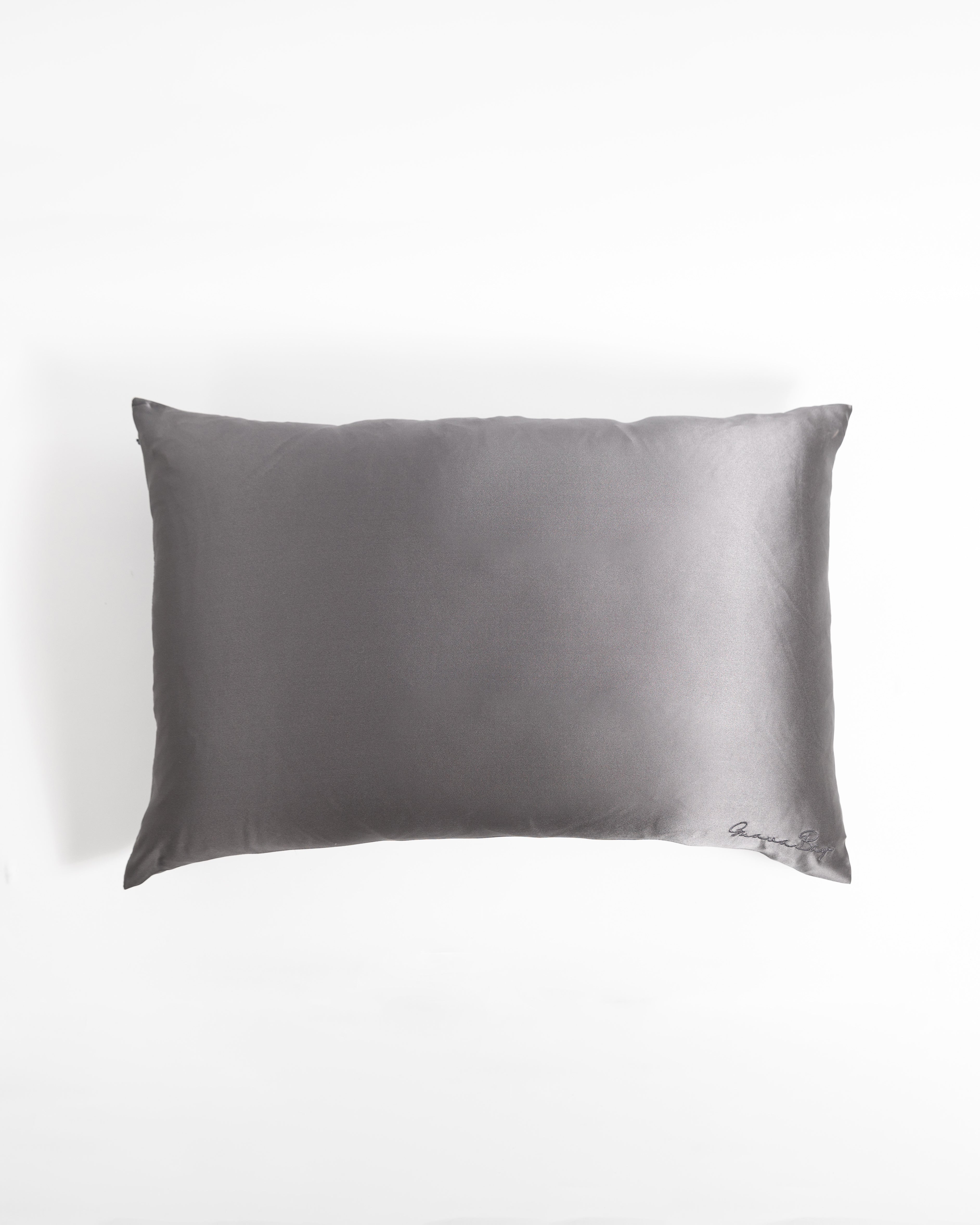 Set of 2 Pillowcases 100% Mulberry Silk – Charcoal