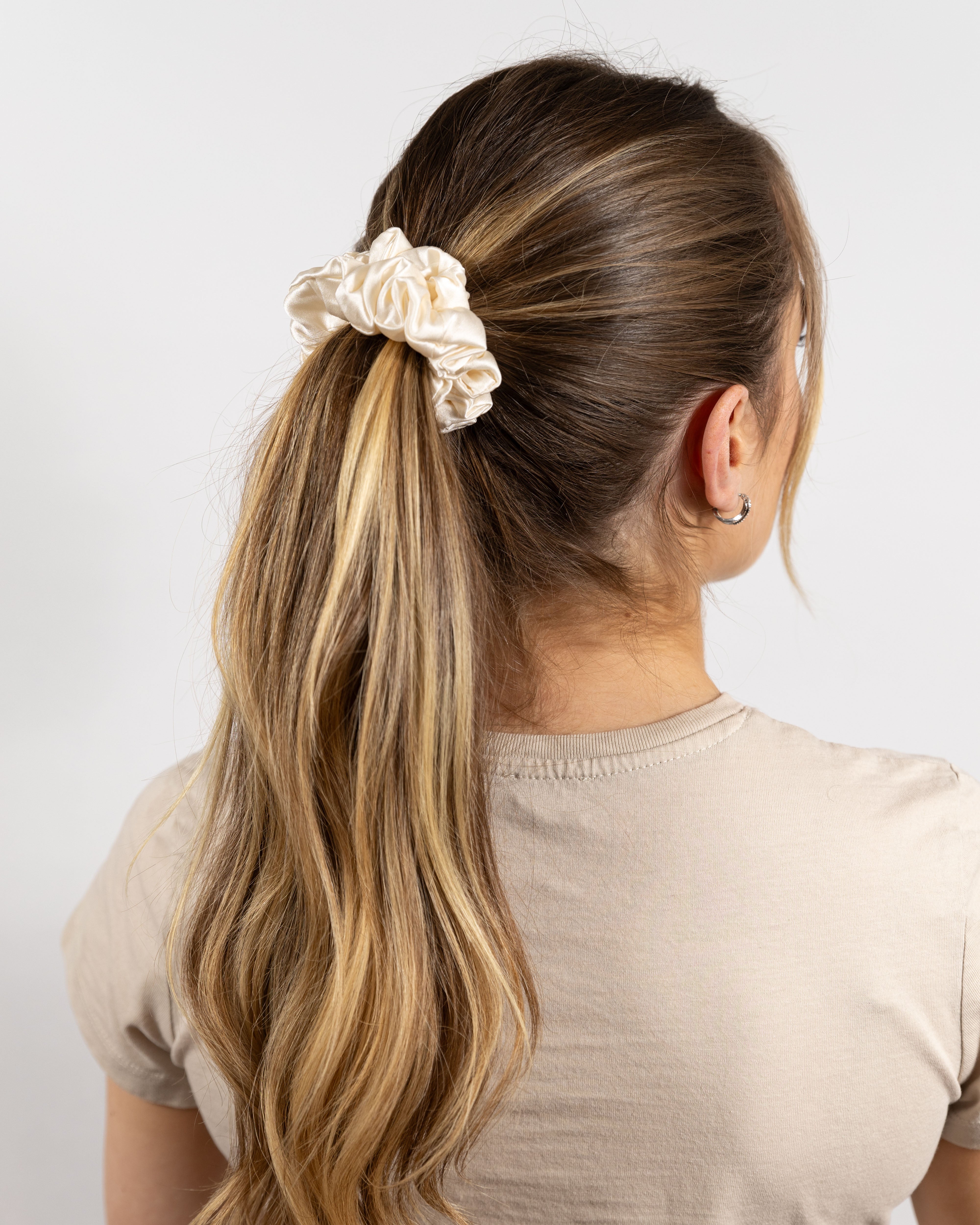 Scrunchy 100% Mulberry Silk - Cream