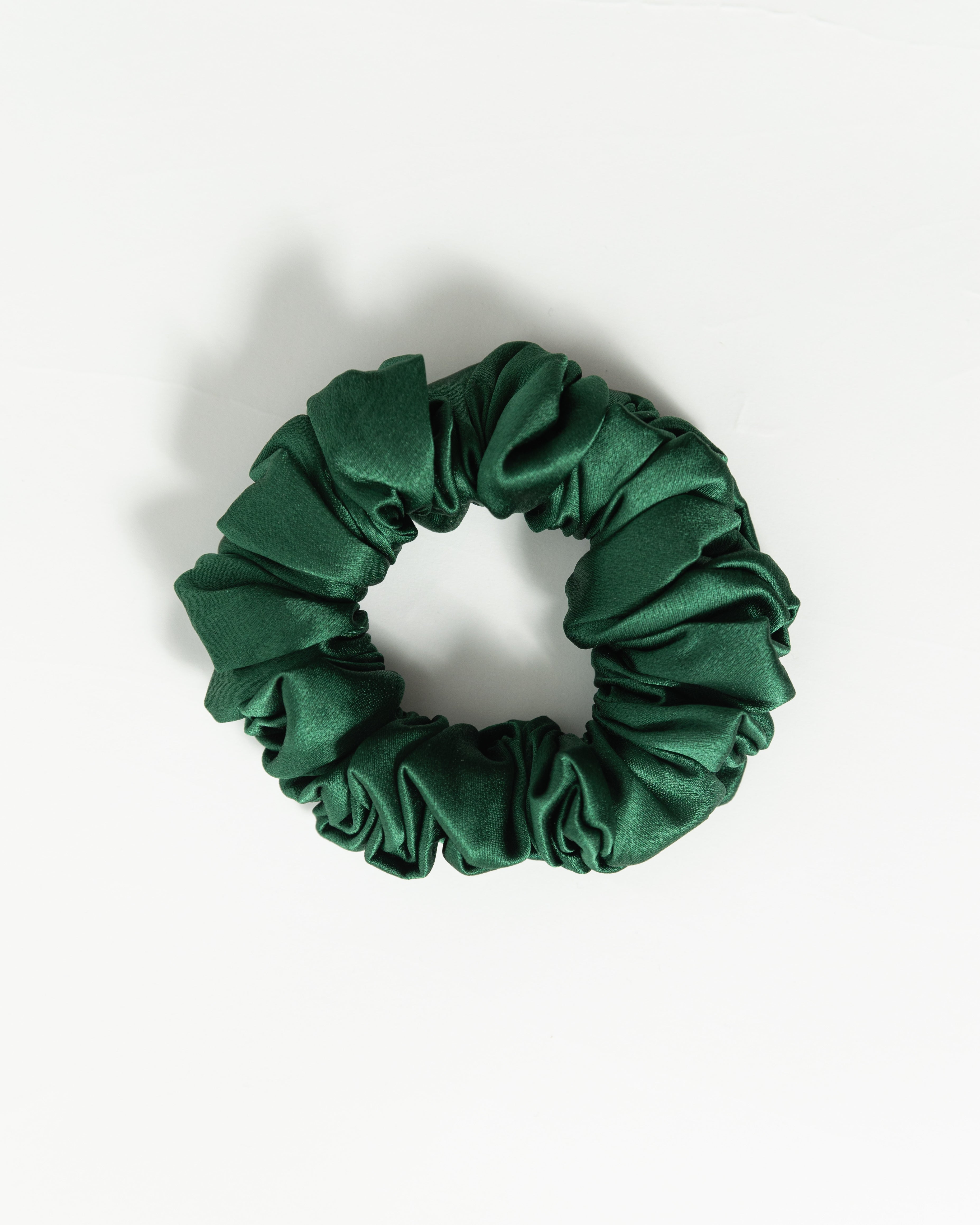 Scrunchy 100% Mulberry Silk - Pine Green