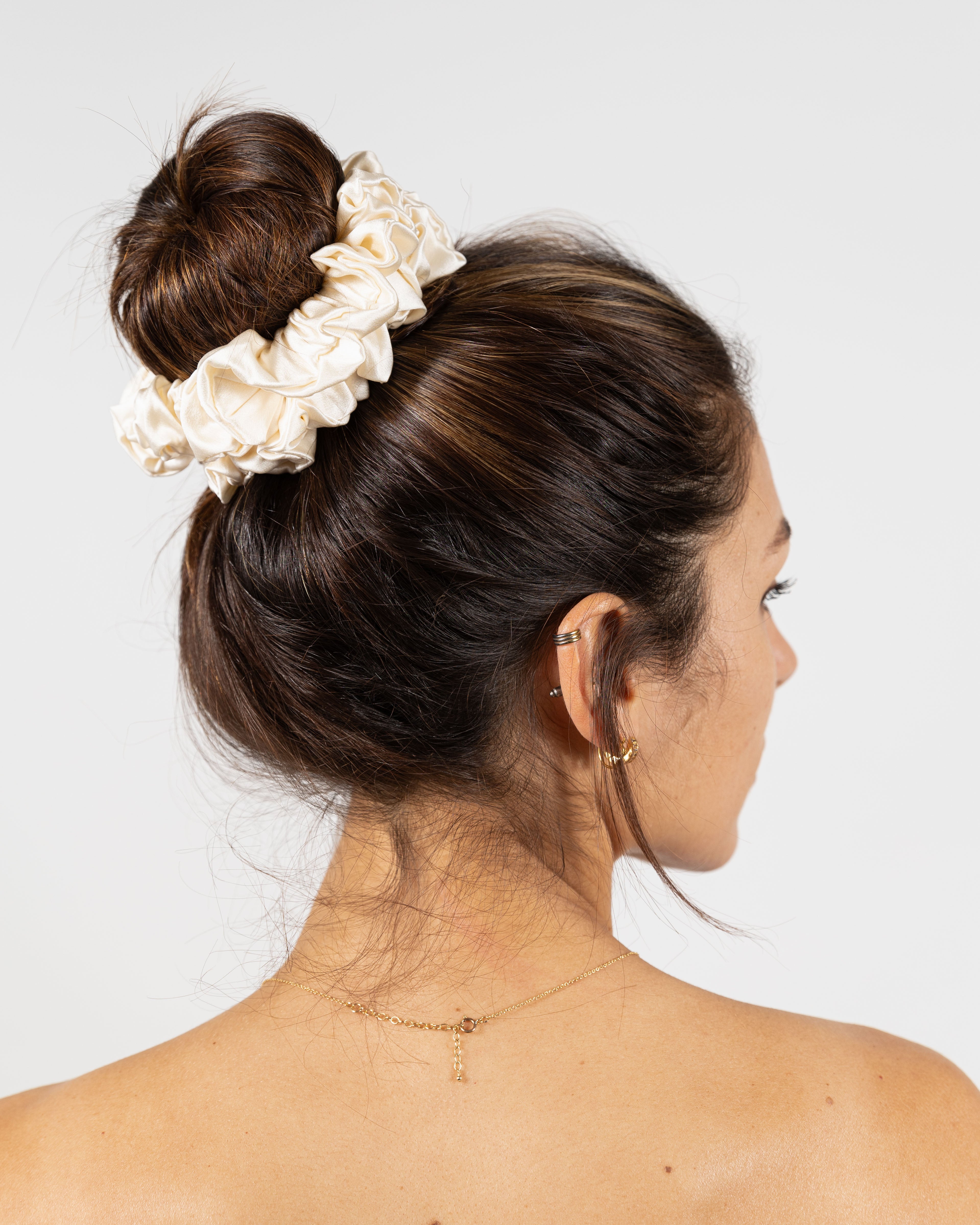 Scrunchy 100% Mulberry Silk - Cream