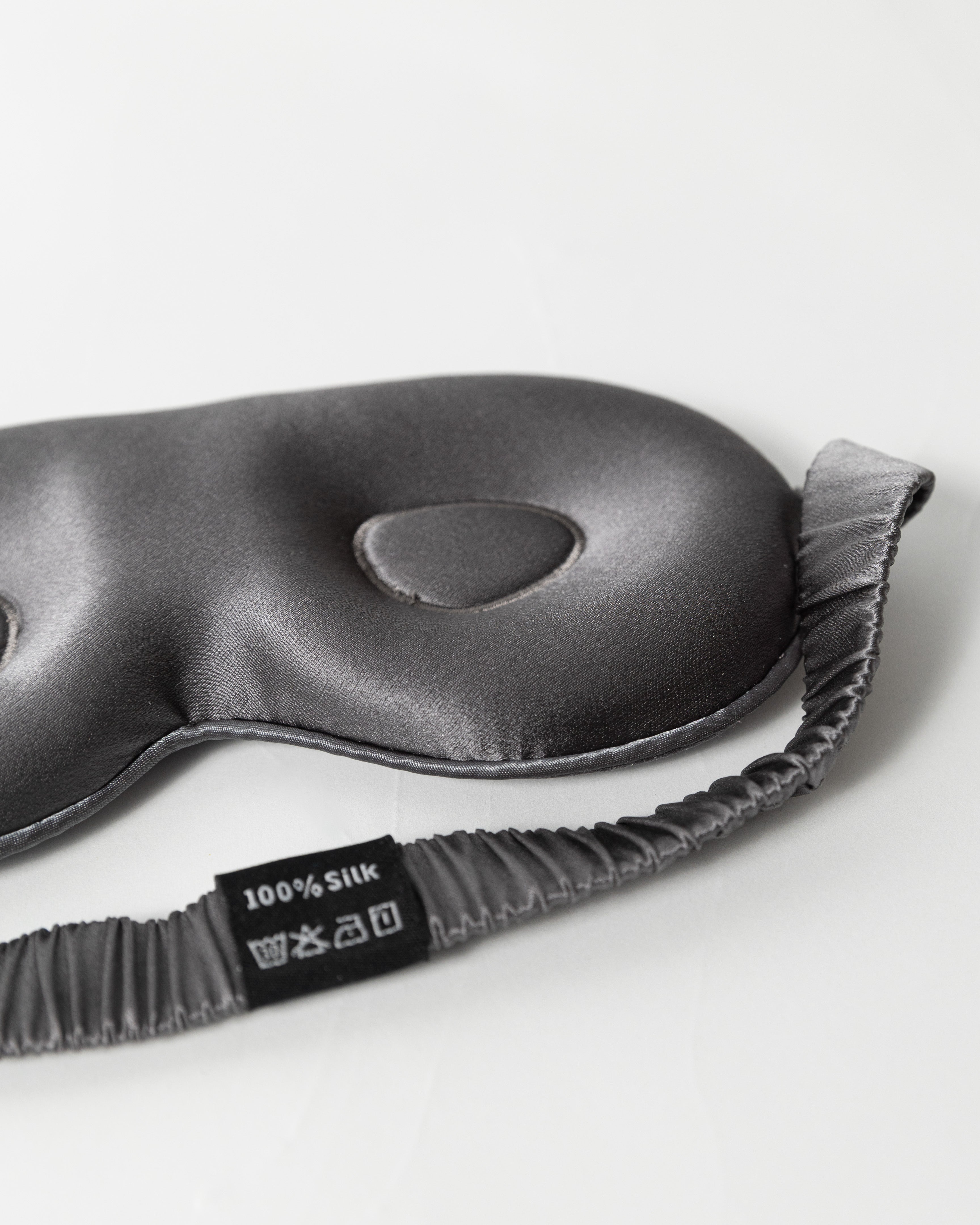 3D Silk Eye Mask 100% Mulberry Silk - Charcoal