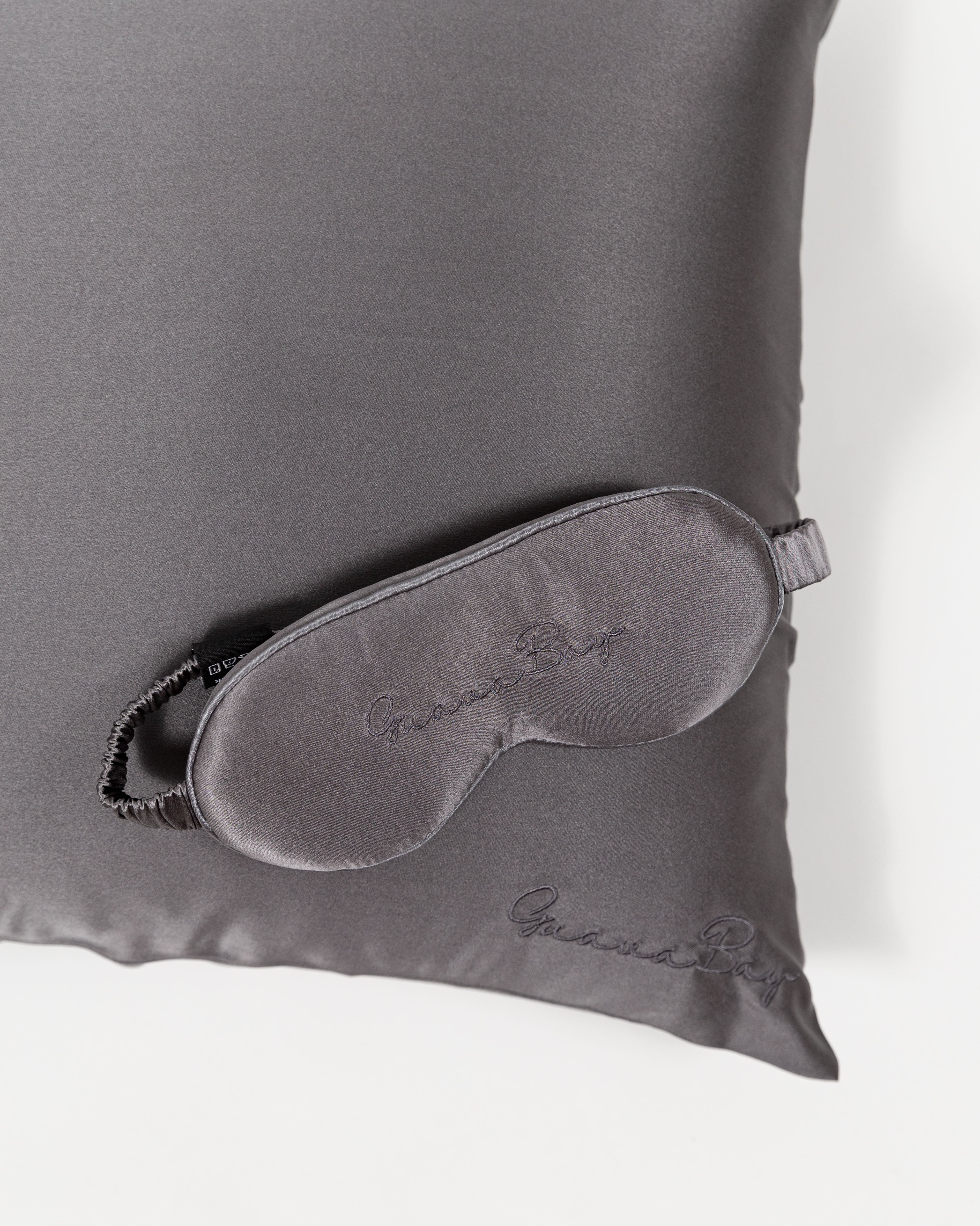 Premium Set 30 Momme- Pillowcase, 3D Eye Mask – Charcoal