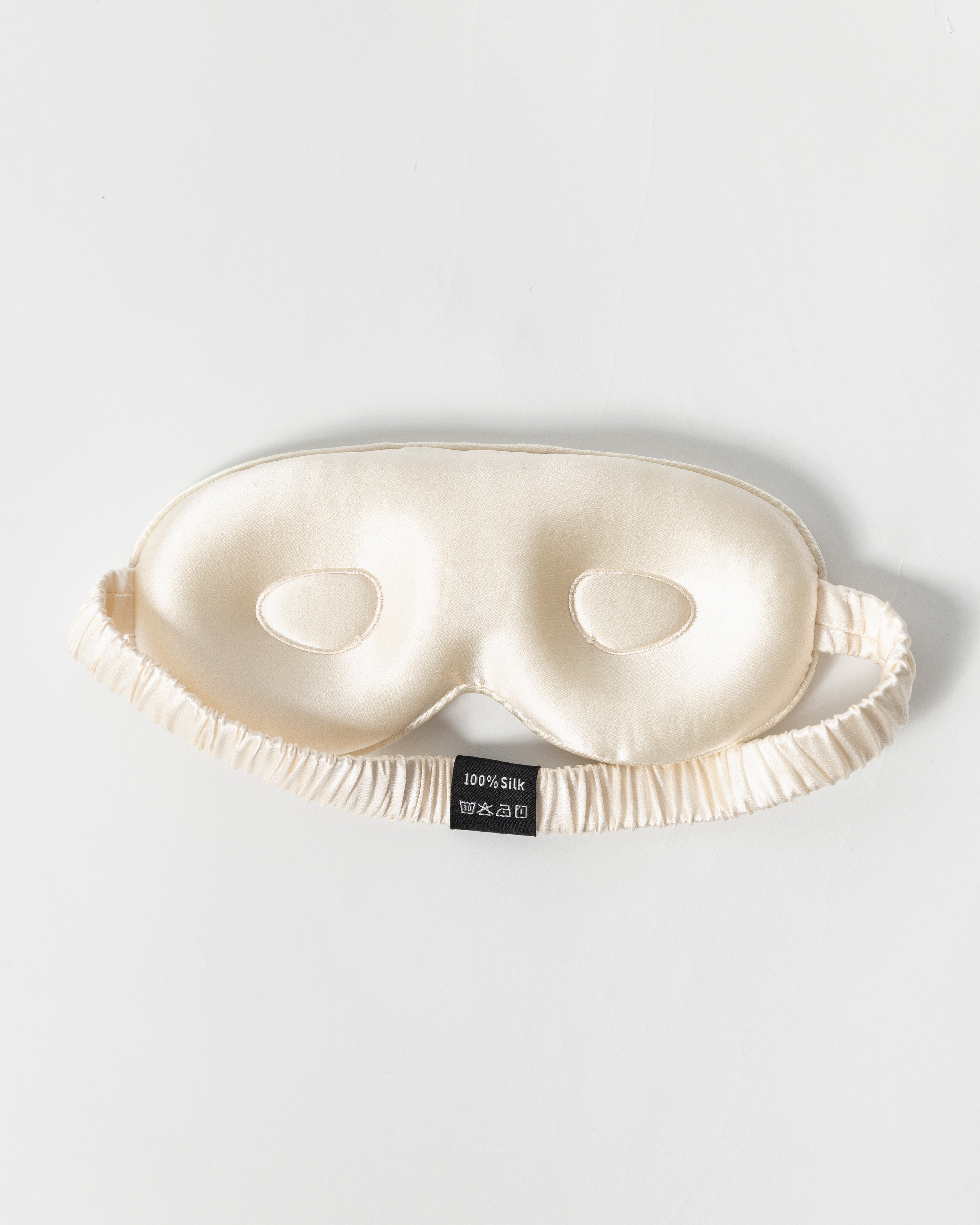 3D Silk Eye Mask 100% Mulberry Silk - Cream