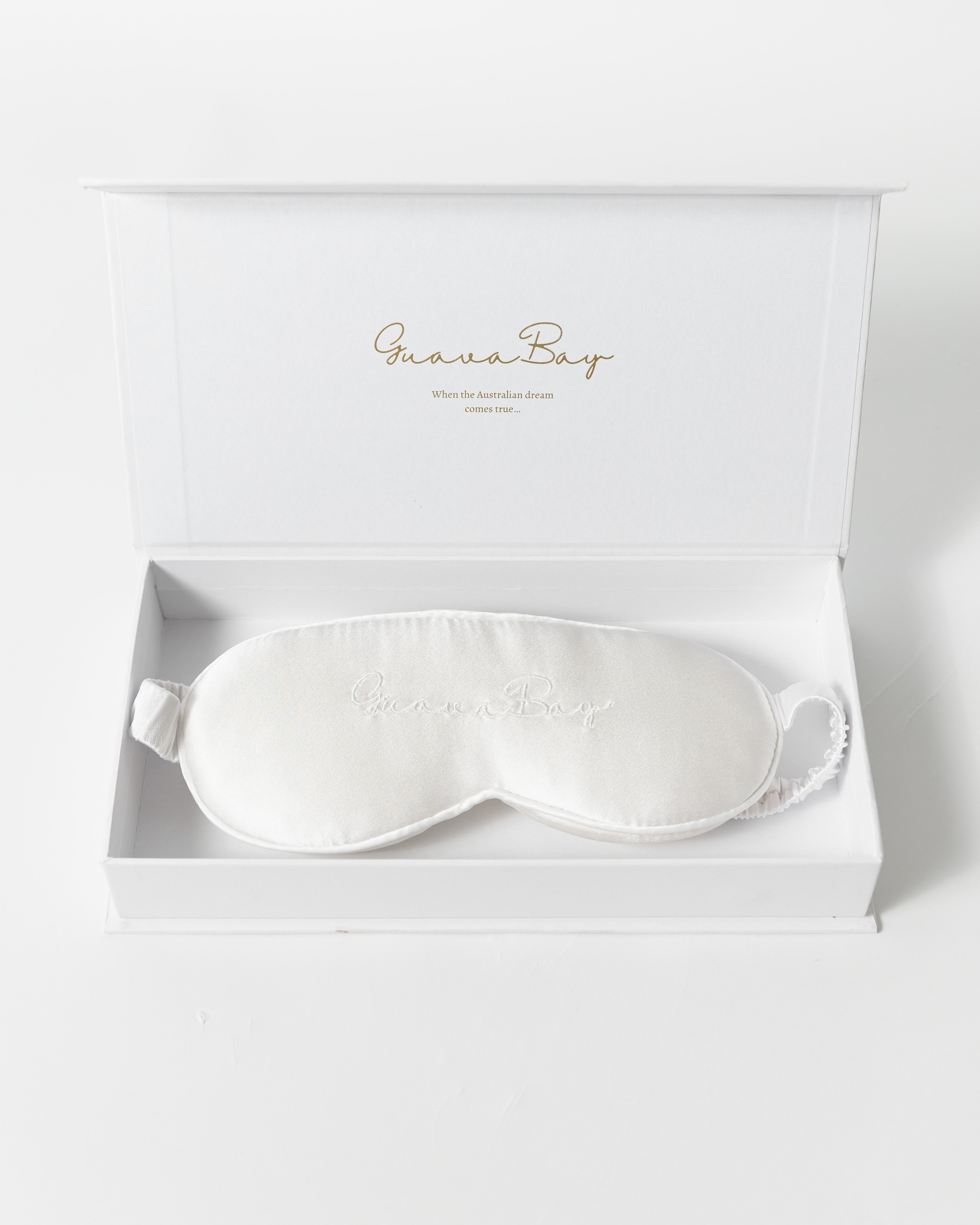 3D Silk Eye Mask 100% Mulberry Silk - White