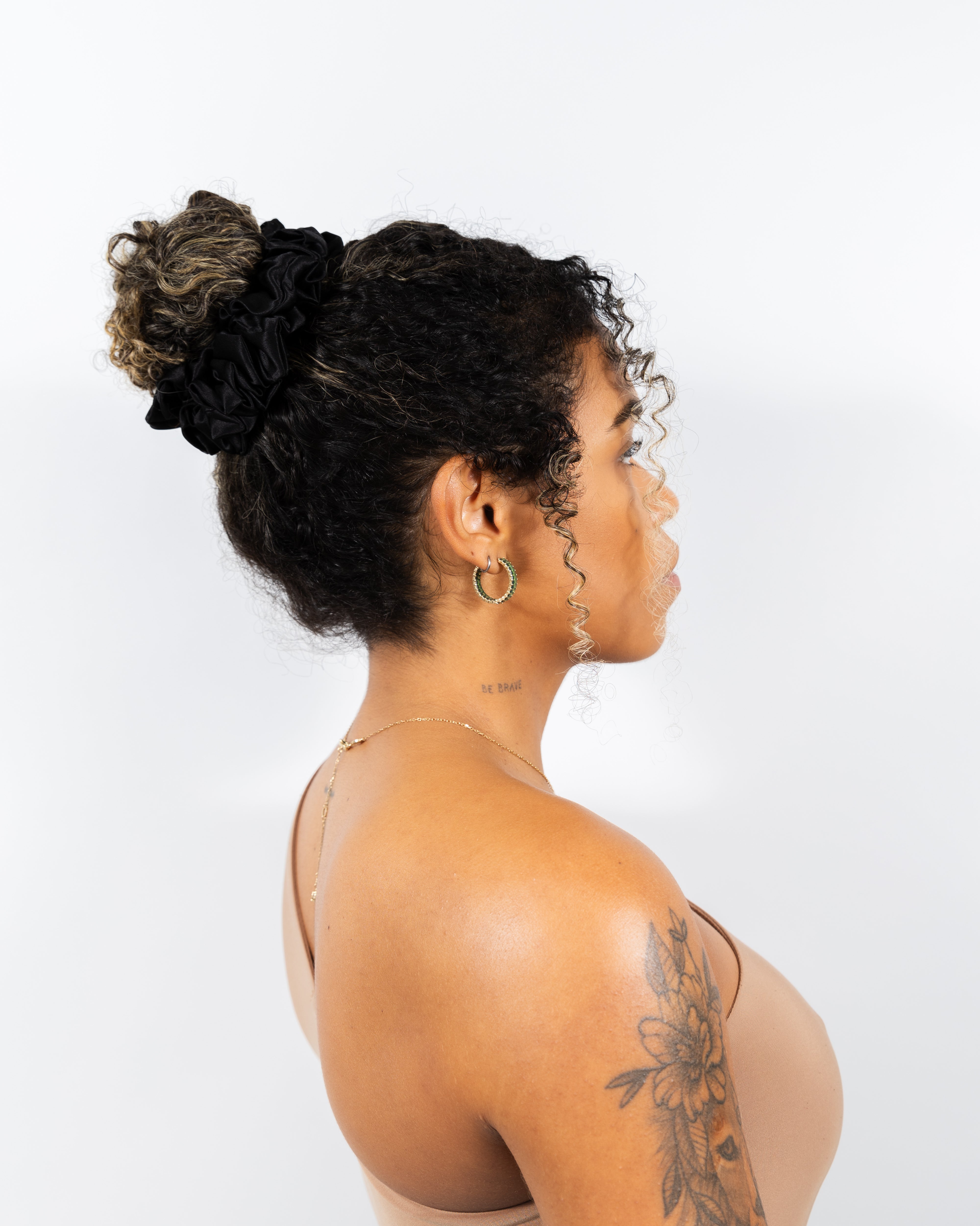 Scrunchy 100% Mulberry Silk - Midnight Black