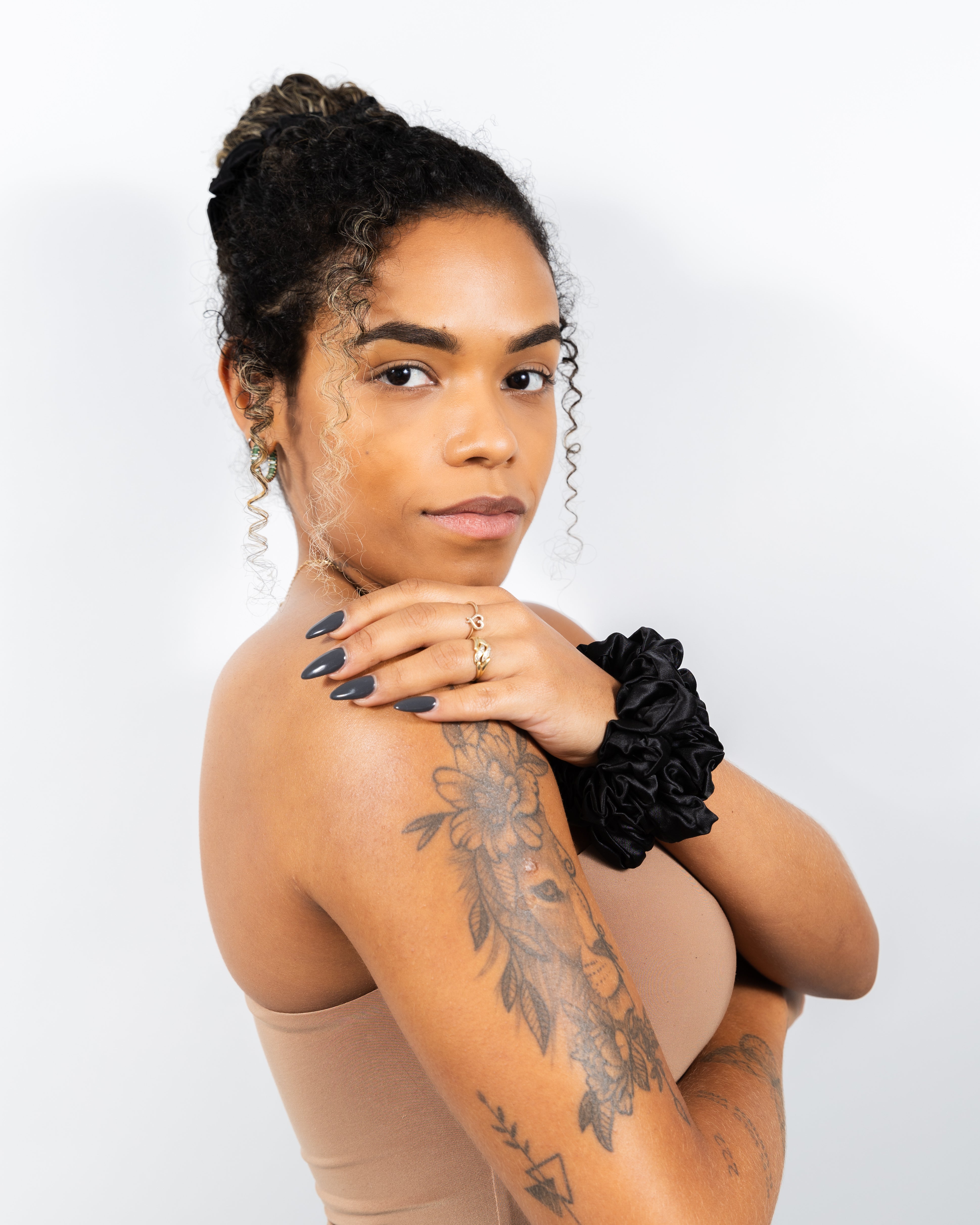 Scrunchy 100% Mulberry Silk - Midnight Black