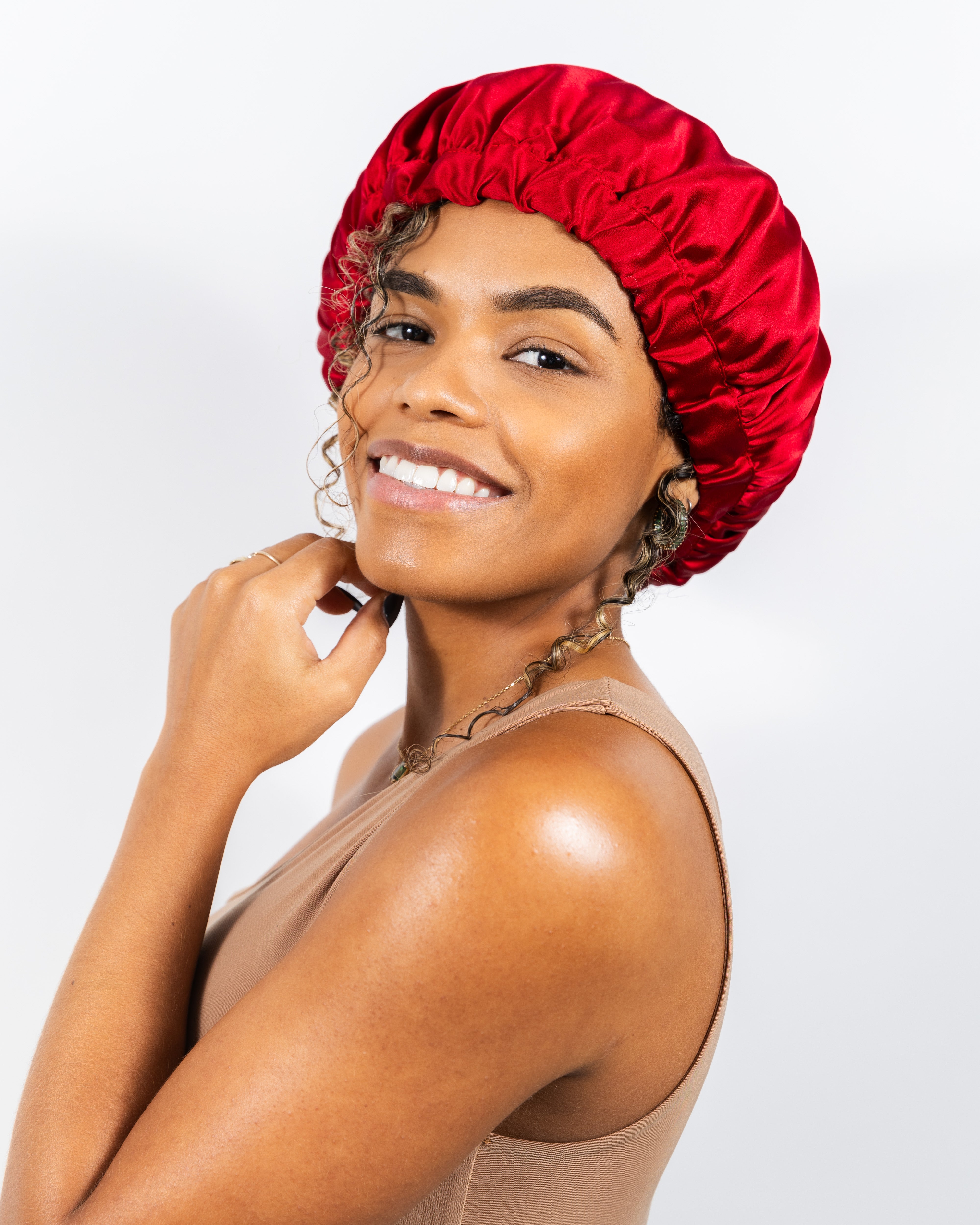 Bonnet 100% Mulberry Silk - Red Wine