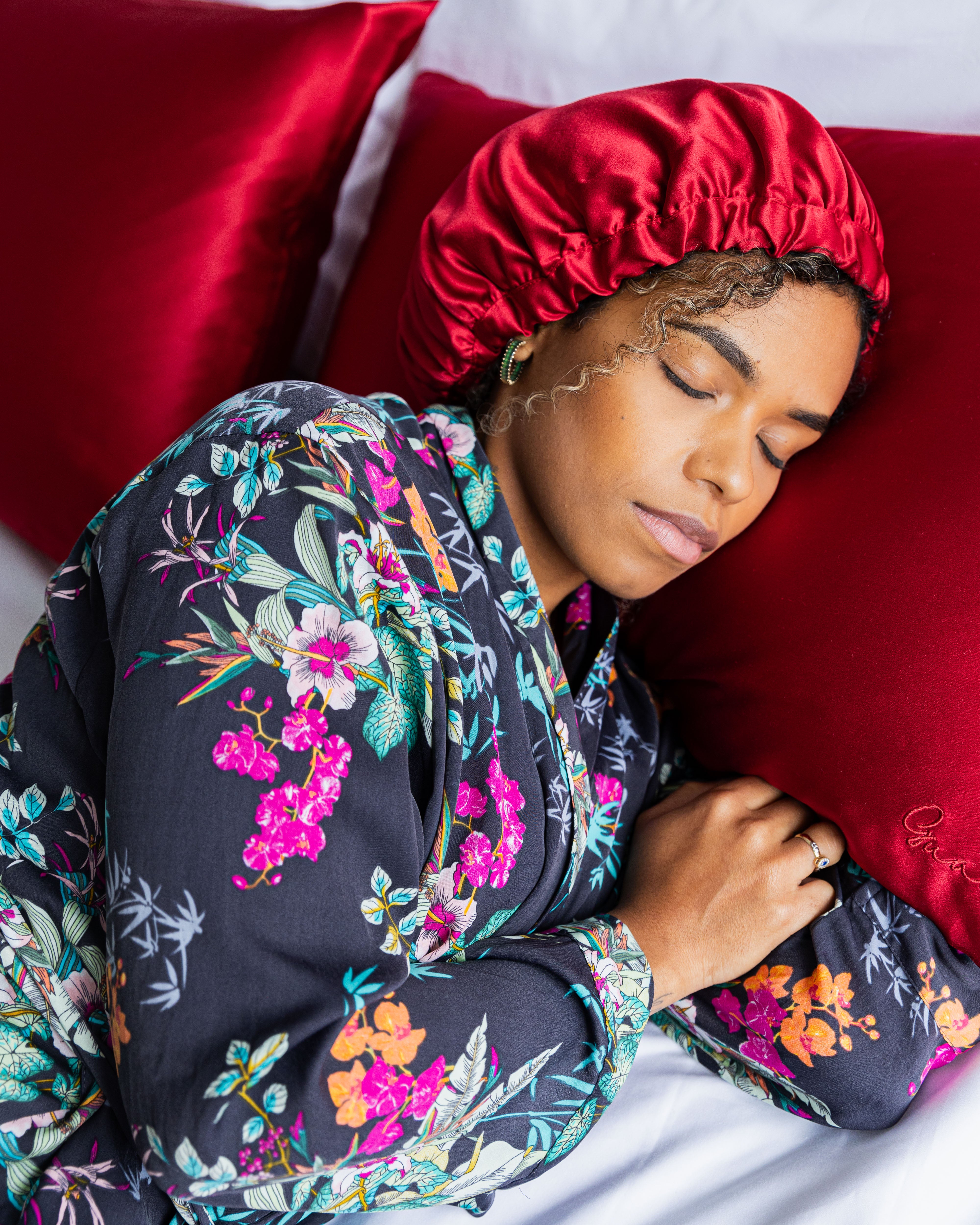 Set of 2 Pillowcases 100% Mulberry Silk – Red Wine