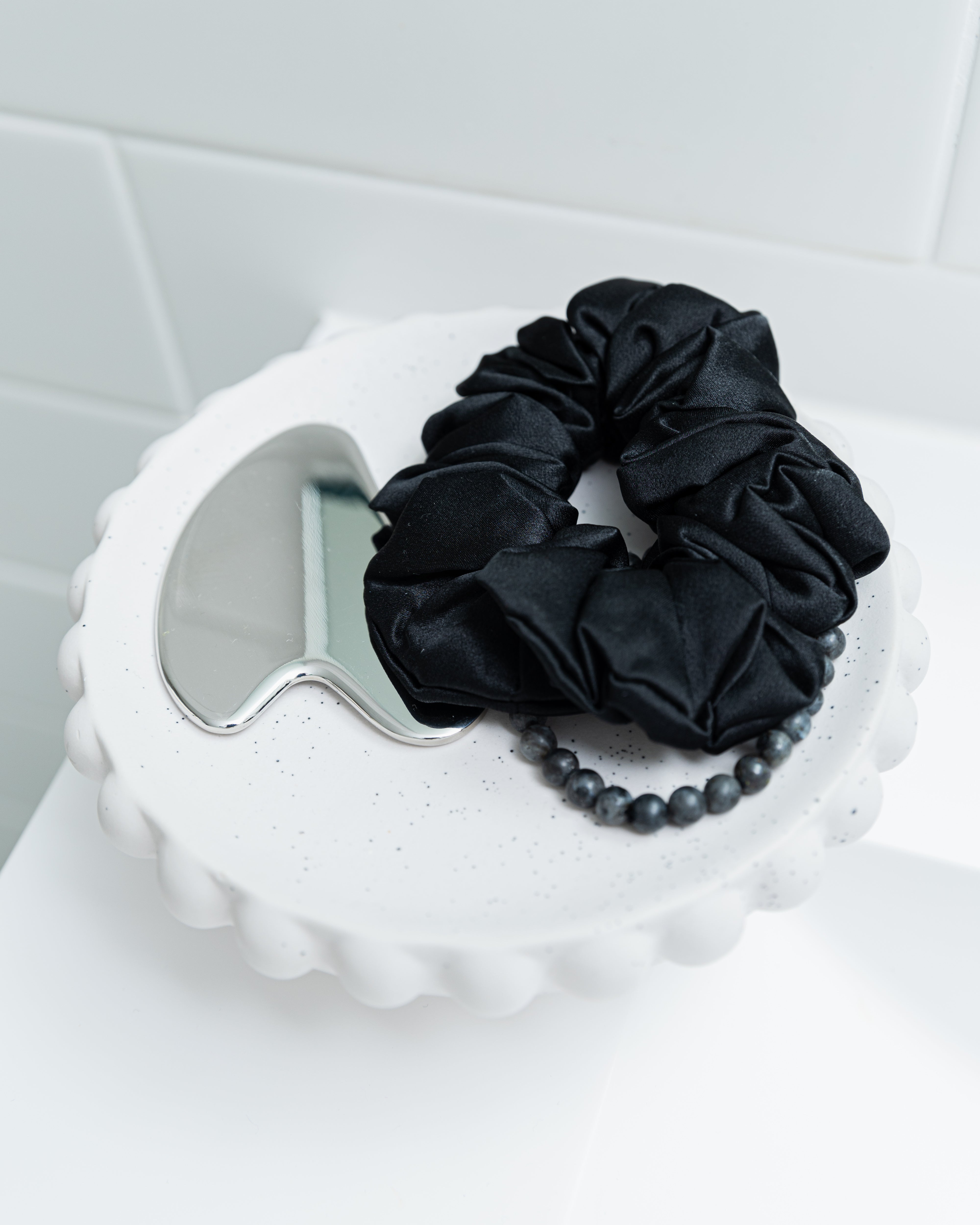 Scrunchy 100% Mulberry Silk - Midnight Black