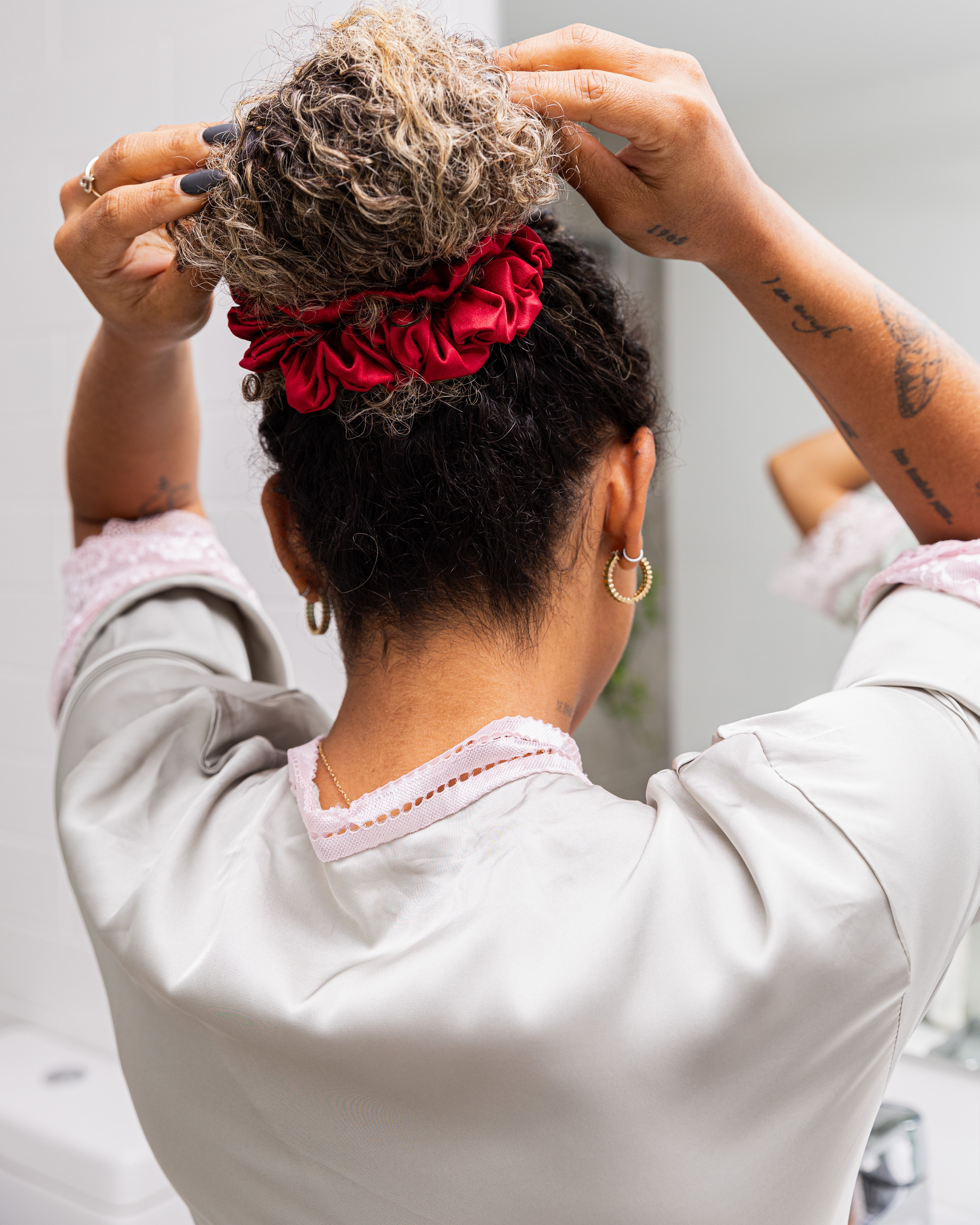 Scrunchy 100% Mulberry Silk - Red Wine