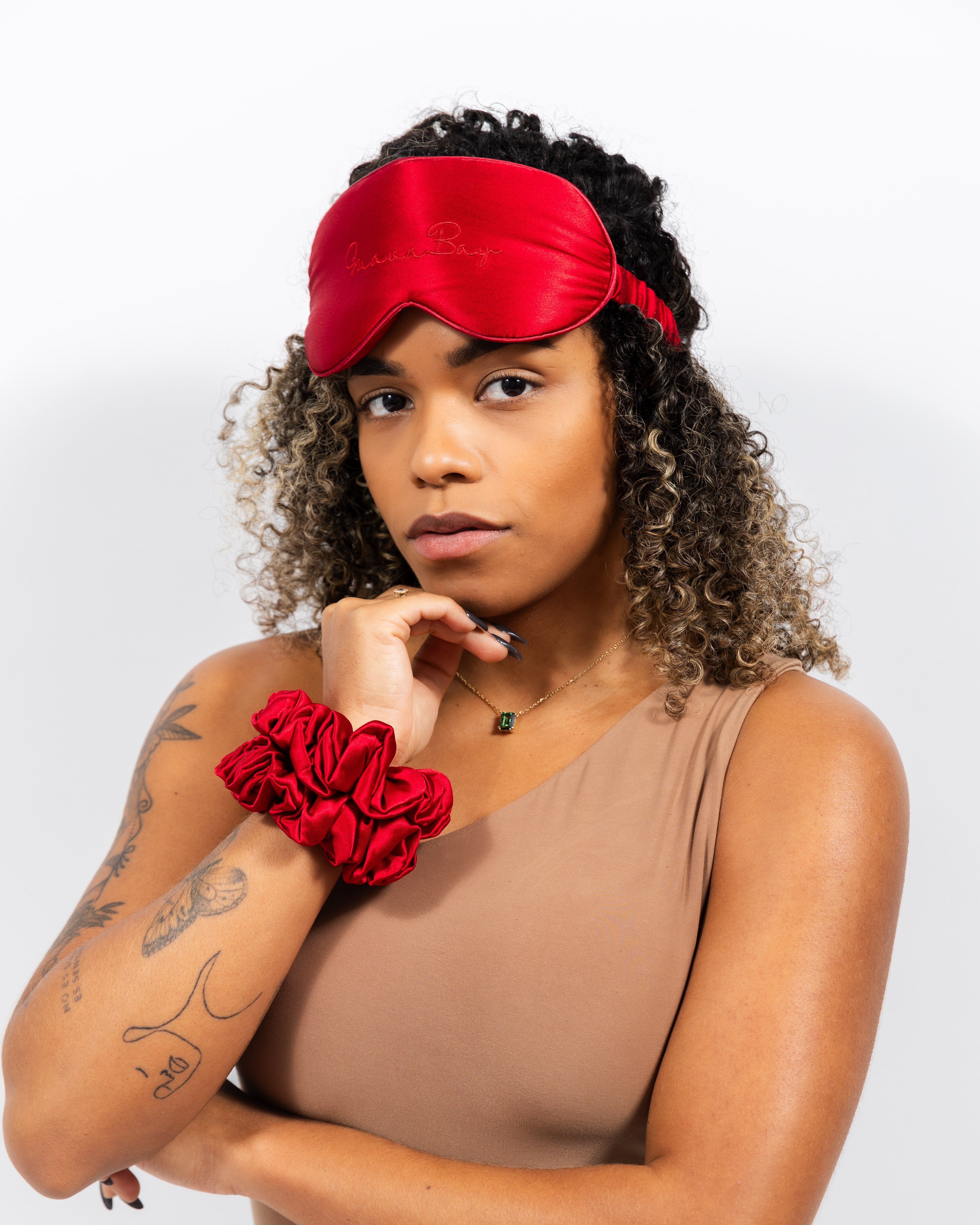 Scrunchy 100% Mulberry Silk - Red Wine