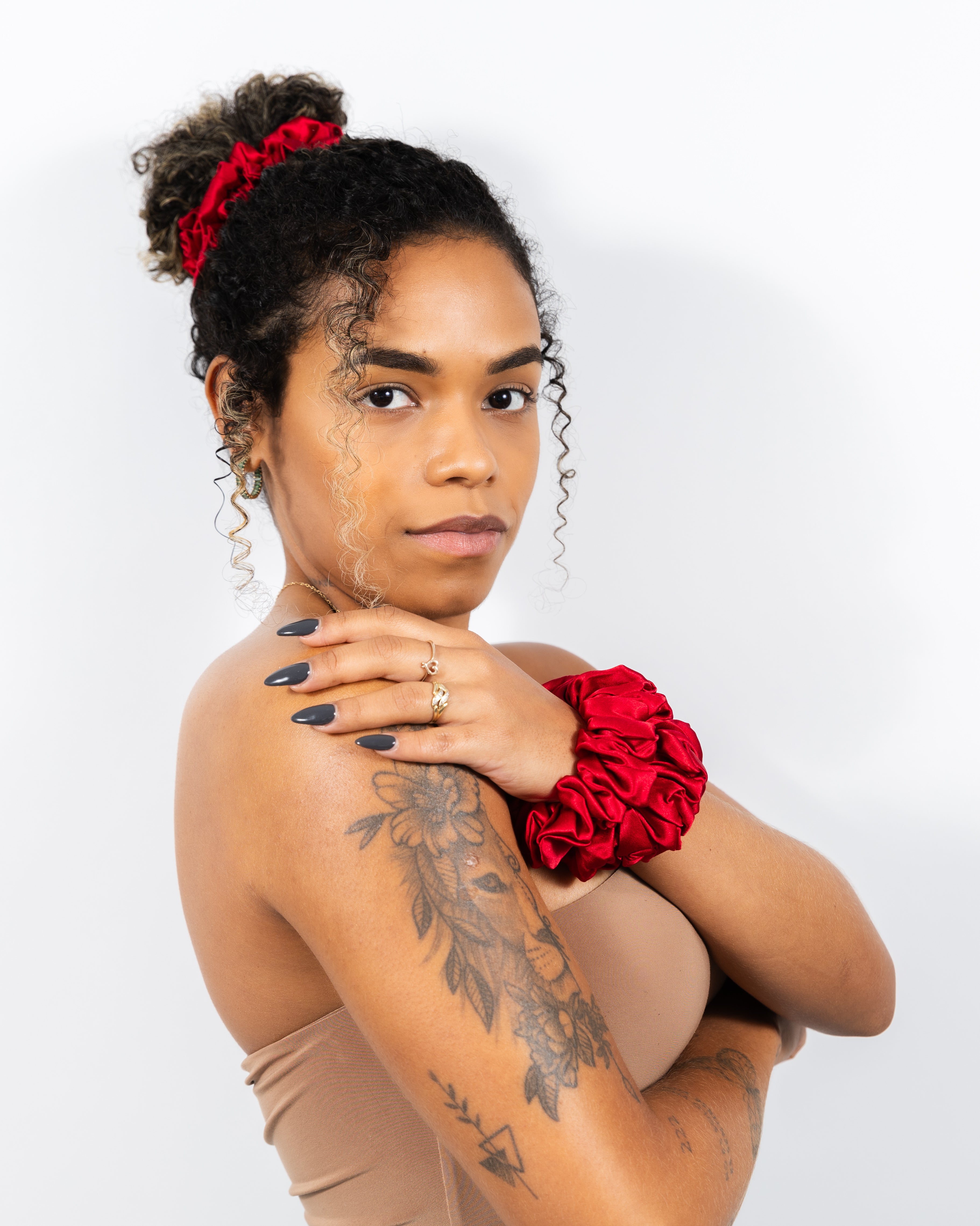 Scrunchy 100% Mulberry Silk - Red Wine