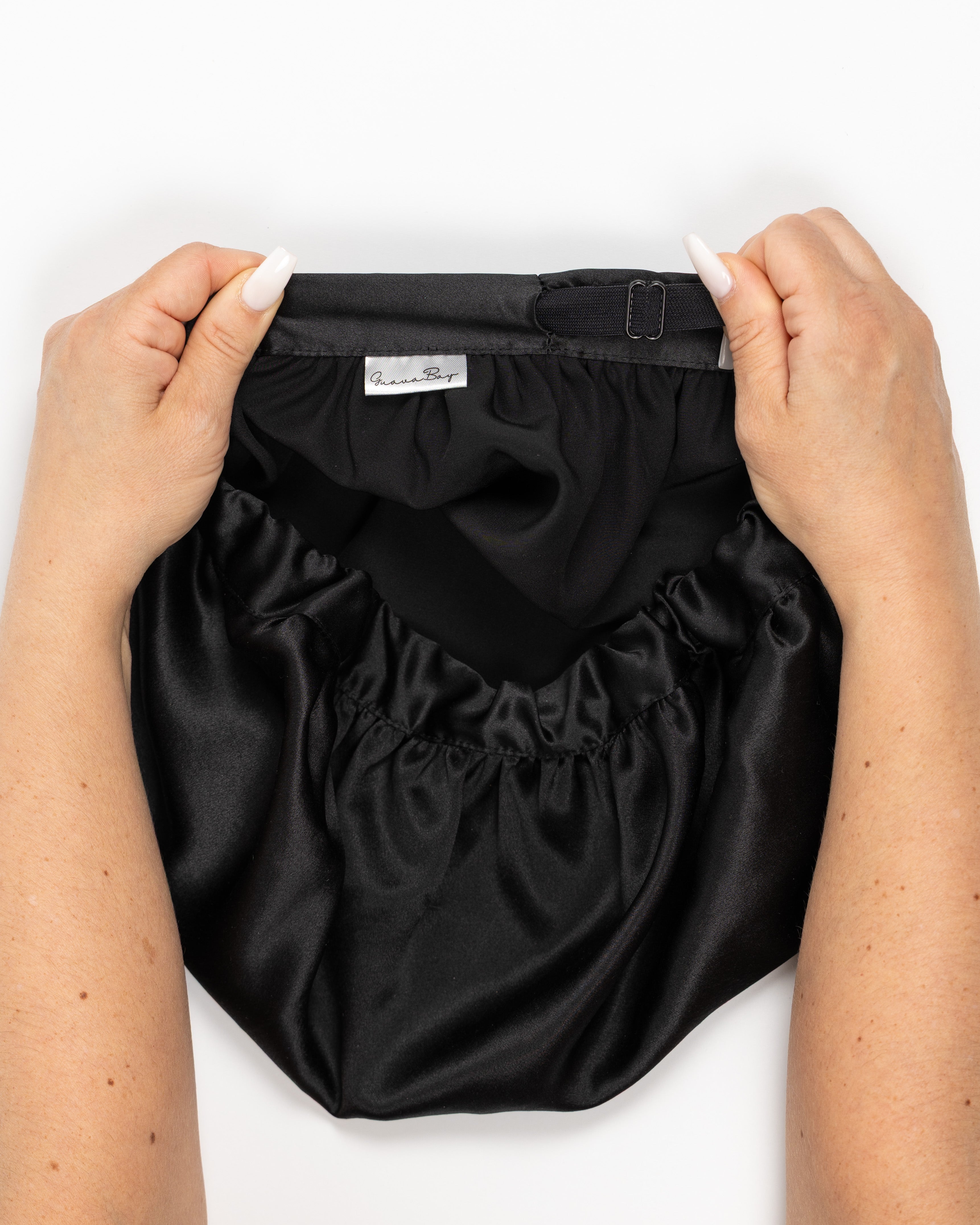 Bonnet 100% Mulberry Silk - Midnight Black