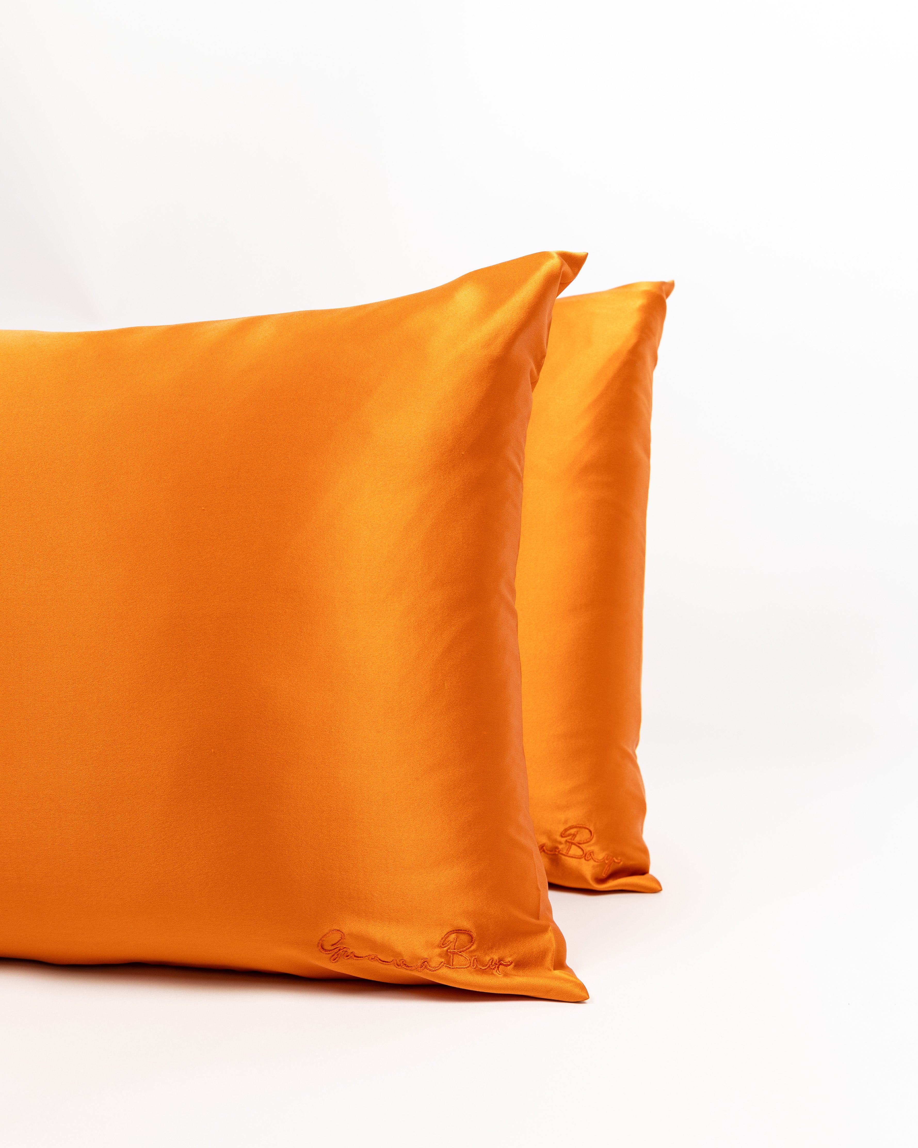 Pillowcase 100% Mulberry Silk – Mandarin Orange