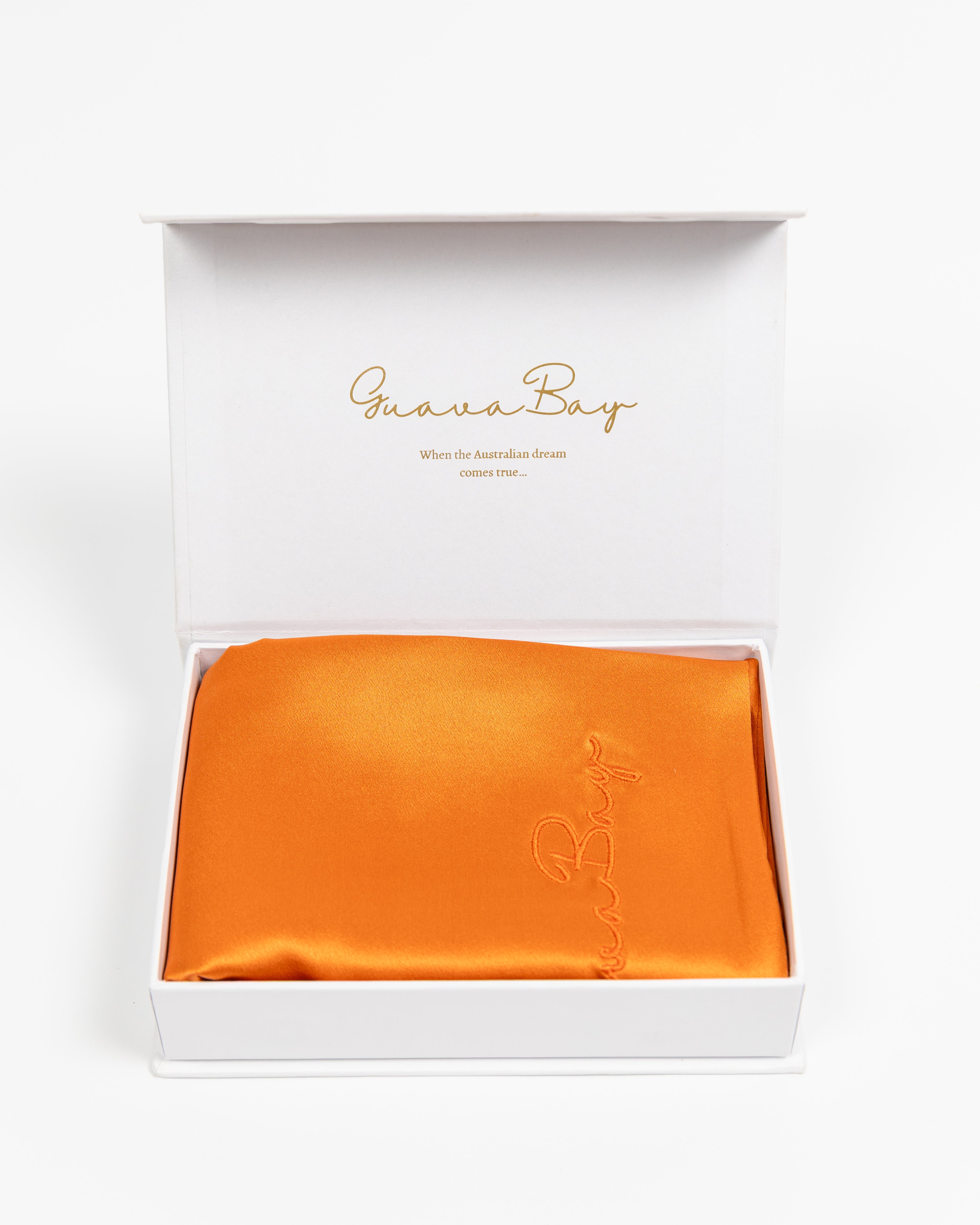 Set of 2 Pillowcases 100% Mulberry Silk – Mandarin Orange