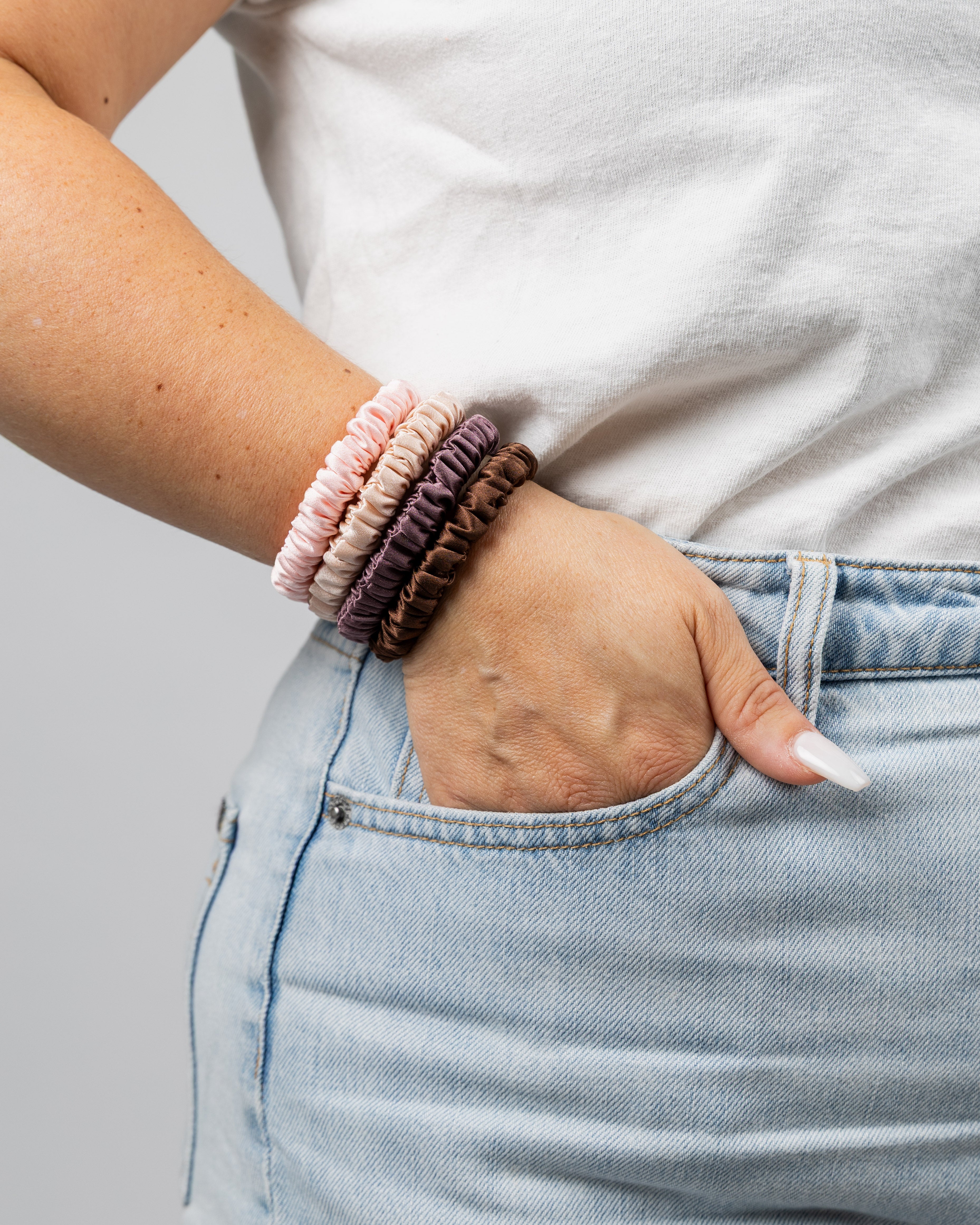 Skinny 100% Mulberry Silk - Nude Rosé