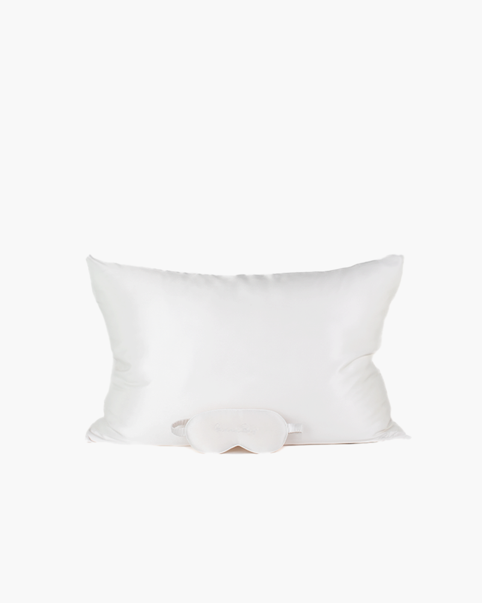 Premium Set 30 Momme- Pillowcase, 3D Eye Mask – White