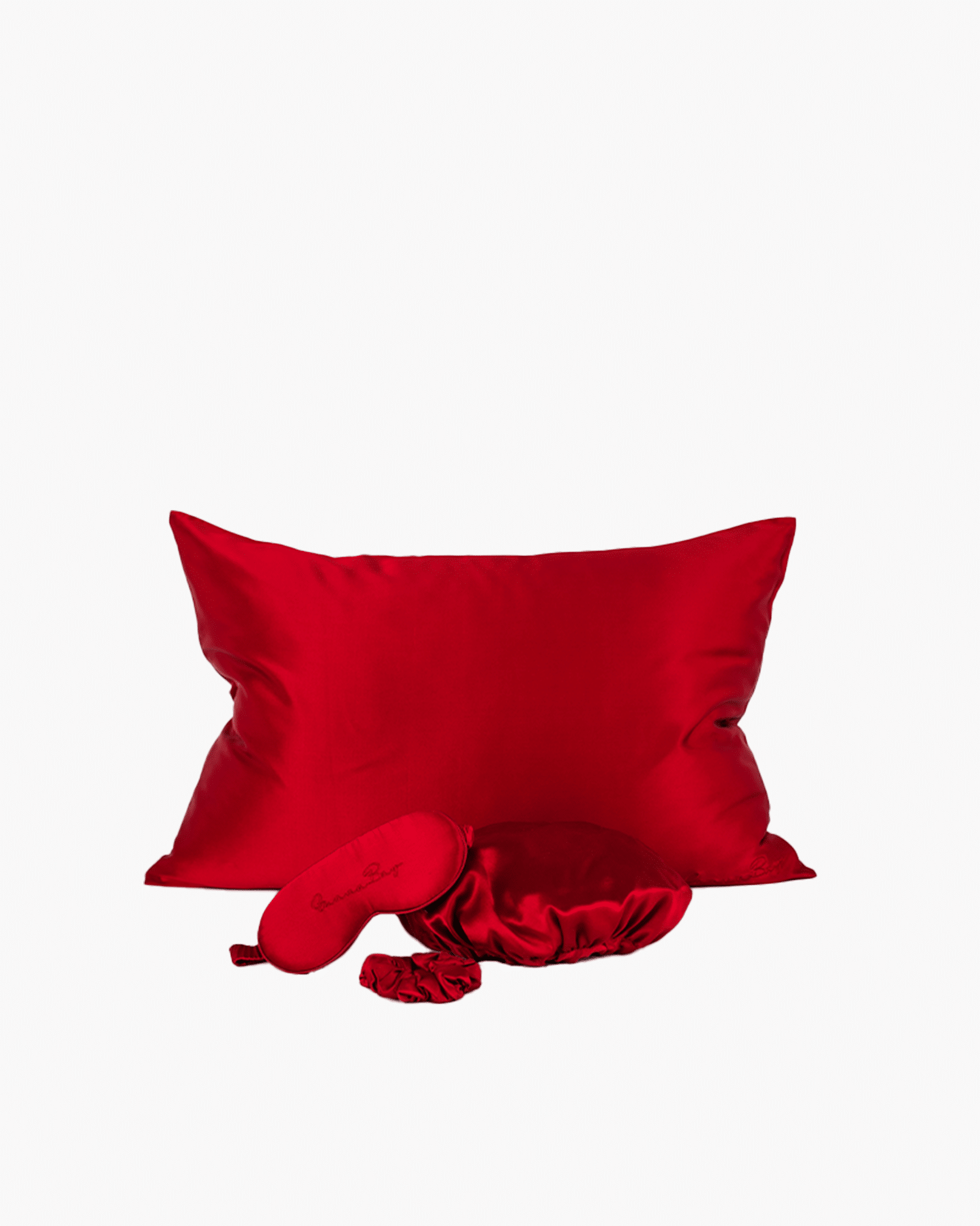 Ultimate Set 30 Momme- Pillowcase, Bonnet, 3D Eye Mask, Scrunchy – Red Wine