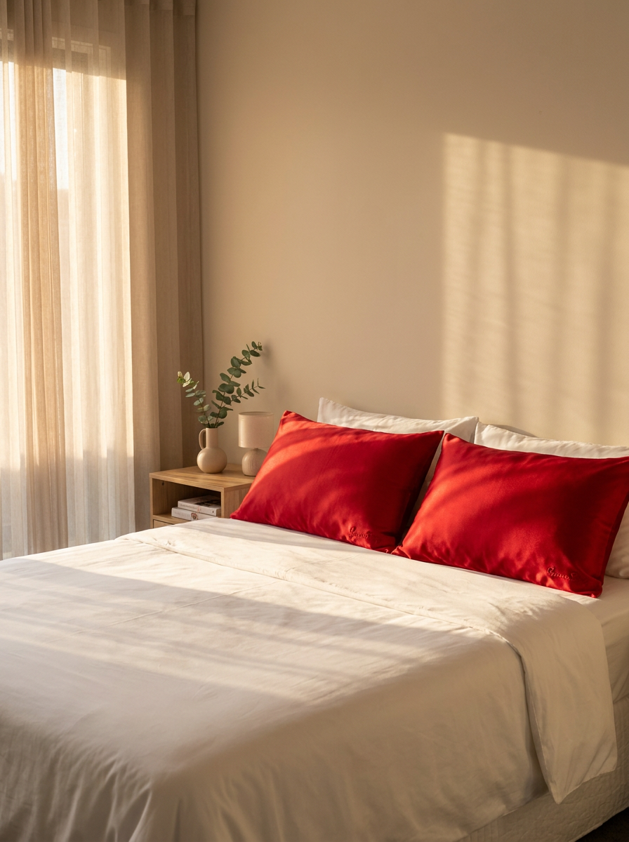 Pillowcase 100% Mulberry Silk – Red Wine