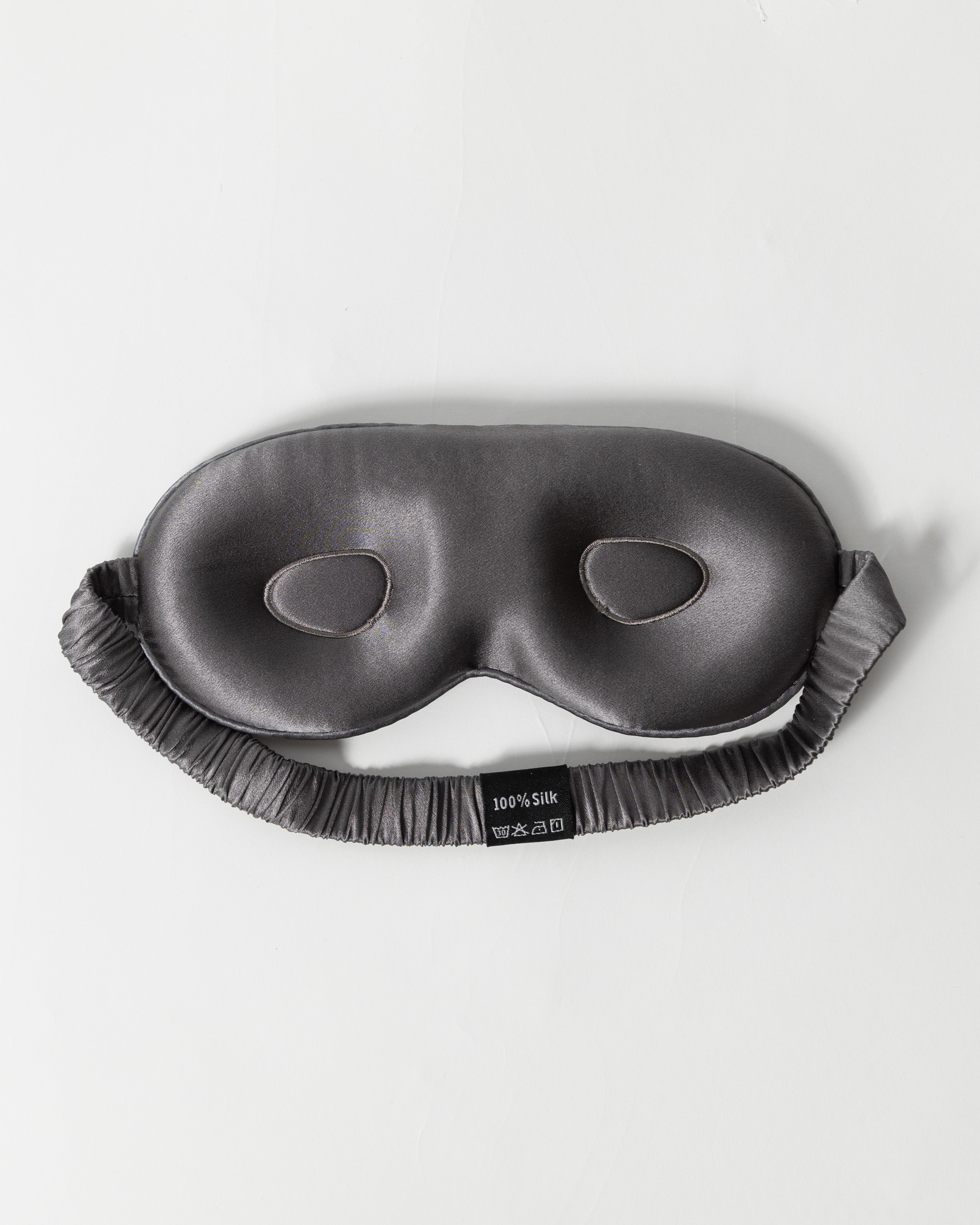3D Silk Eye Mask 100% Mulberry Silk - Charcoal